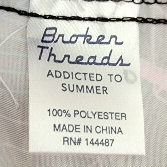 BROKEN THREADS ADDICTED TO SUMMER UV SHIELD MENS SURF BUTTON UP SIZE SMALL - Picture 9 of 11